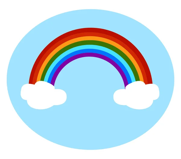 Arc-en-ciel et nuages, illustration, vecteur sur fond blanc — Image vectorielle