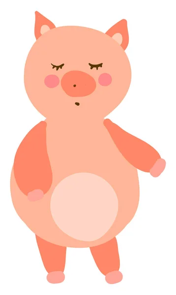 Fat Little Pig, illustratie, vector op witte achtergrond. — Stockvector