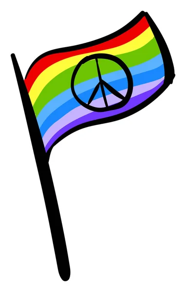 Bandera de la Paz, ilustración, vector sobre fondo blanco — Archivo Imágenes Vectoriales