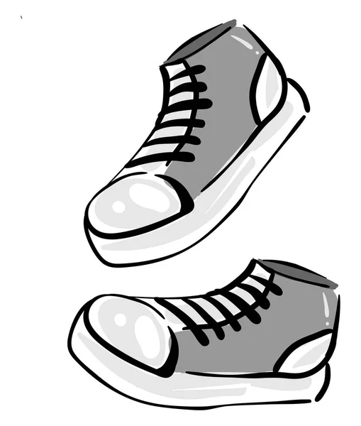 Zapatillas grises, ilustración, vector sobre fondo blanco — Archivo Imágenes Vectoriales