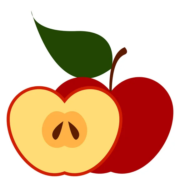 Manzana roja fresca, ilustración, vector sobre fondo blanco — Archivo Imágenes Vectoriales