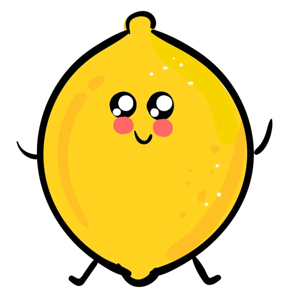 Niedliche Zitronenfrucht, Illustration, Vektor auf weißem Hintergrund. — Stockvektor