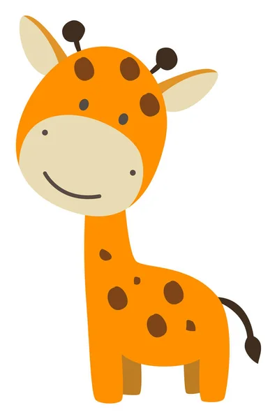 Linda jirafa bebé, ilustración, vector sobre fondo blanco . — Archivo Imágenes Vectoriales