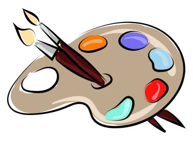 Fırçalar ile renk pallette, illüstrasyon, beyaz backg vektör
