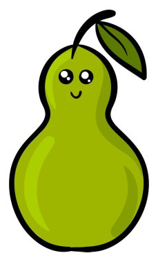 Sevimli guava meyve, illüstrasyon, beyaz arka plan vektör.