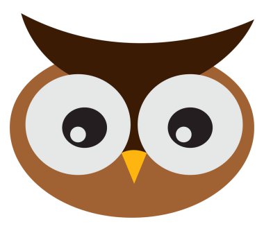 şirin baykuş, illüstrasyon, beyaz arkaplanda vektör