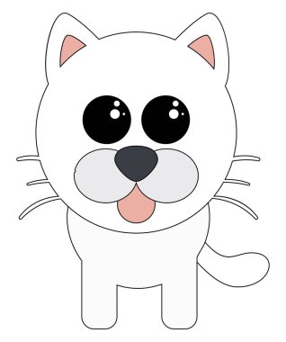 Beyaz sevimli köpek, illüstrasyon, beyaz arka plan vektör