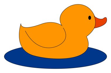 Büyük kauçuk ördek, illüstrasyon, beyaz arka plan üzerinde vektör