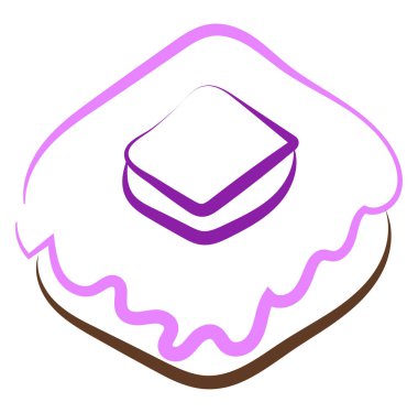 Krem çizim ile Şeker, illüstrasyon, beyaz backgrou vektör