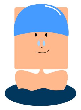 Mutlu yüzücü, illüstrasyon, beyaz arka plan vektör