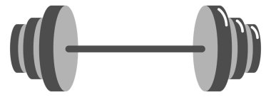 Gri barbell, illüstrasyon, beyaz arka plan vektör.