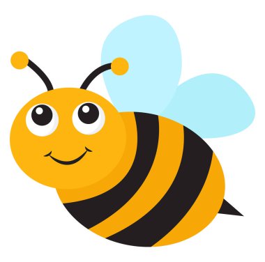 Mutlu arı, illüstrasyon, beyaz arka plan vektör.