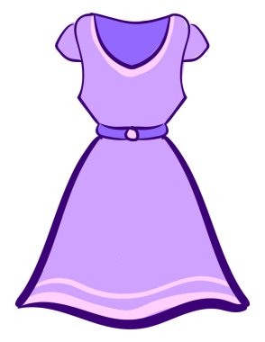 Mor elbise, illüstrasyon, beyaz arkaplanda vektör.