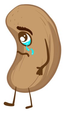 Ağlayan kaju, illüstrasyon, beyaz arkaplanda vektör