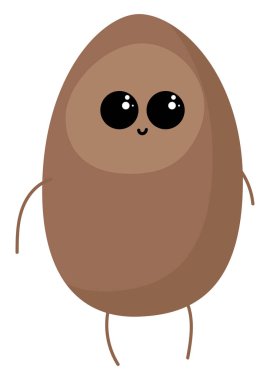 Gözleri ile Kahverengi ekmek, illüstrasyon, beyaz arka plan vektör