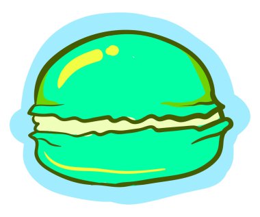 Yeşil makaron, illüstrasyon, beyaz arka plan üzerinde vektör.