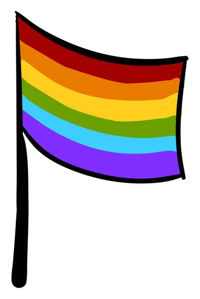 Drapeau arc-en-ciel, illustration, vecteur sur fond blanc — Image vectorielle