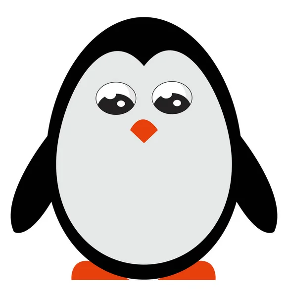 Schattige kleine pinguïn, illustratie, vector op witte achtergrond — Stockvector