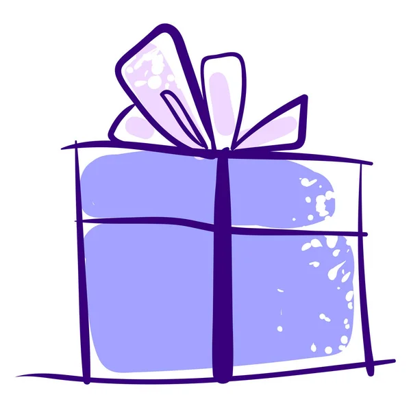 Dessin cadeau violet, illustration, vecteur sur fond blanc . — Image vectorielle