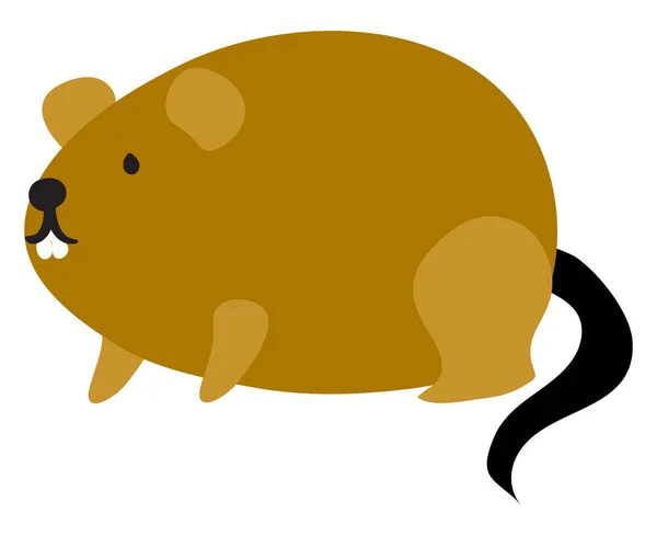 Fat brown mouse, illustration, vector on white background. — Stock Vector