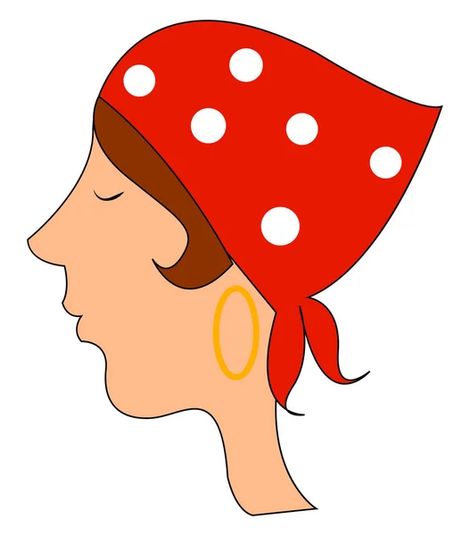 Vrouw met bandana, illustratie, vector op witte achtergrond — Stockvector