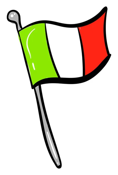 Italian flag, illustration, vector on white background — Stock Vector