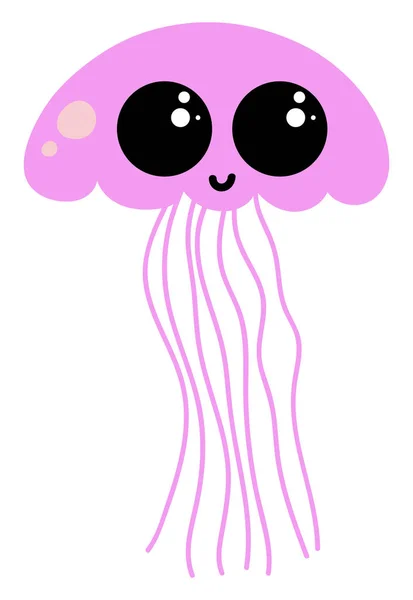 Medusas rosadas, ilustración, vector sobre fondo blanco — Archivo Imágenes Vectoriales