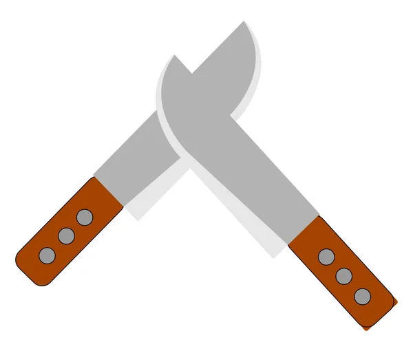Silver knifes, illustration, vector on white background — Stock Vector