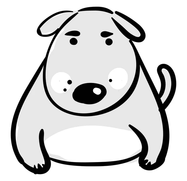 Výkres tlustého psa, ilustrace, vektor na bílém pozadí. — Stockový vektor