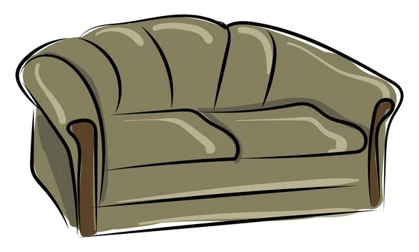 Großes graues Sofa, Illustration, Vektor auf weißem Hintergrund. — Stockvektor