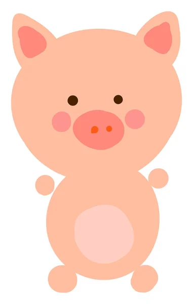 Happy little pig, illustration, vector on white background. — Stock Vector