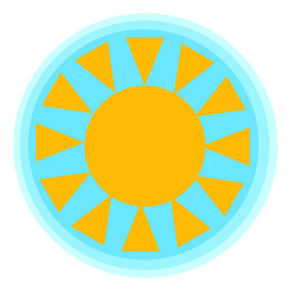 Shiny sun, illustration, vector on white background — Stock Vector