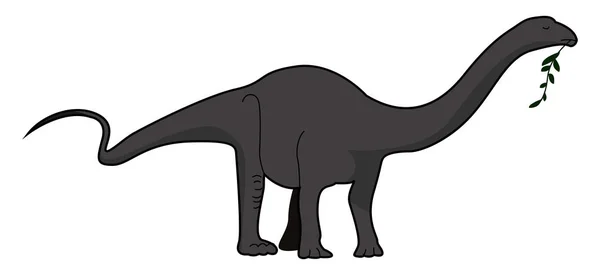 Apatosaurus yeme, illüstrasyon, beyaz arka plan vektör. — Stok Vektör