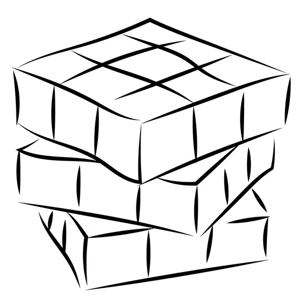 Rubik küp çizim, illüstrasyon, beyaz arka plan vektör — Stok Vektör