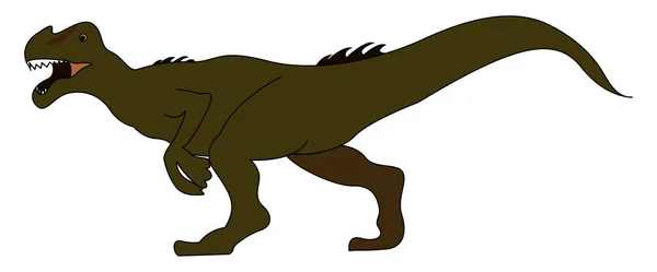 アロサウルスの歩行、イラスト、白い背景のベクトル. — ストックベクタ