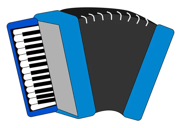 Modrá akordeon, ilustrace, vektor na bílém pozadí. — Stockový vektor