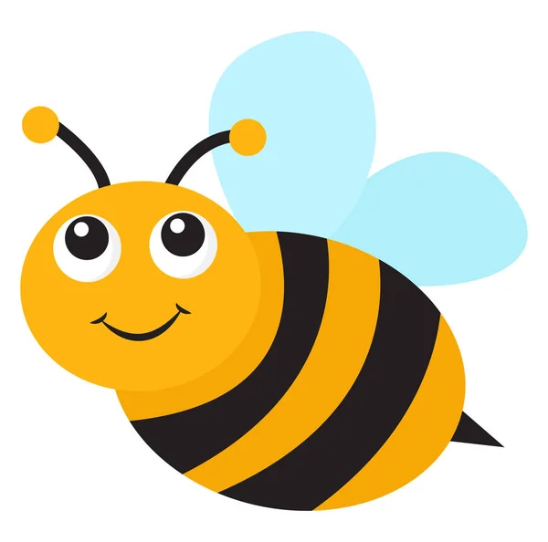 Happy Bee, illustration, vektor på vit bakgrund. — Stock vektor
