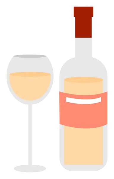 Botella de vino blanco, ilustración, vector sobre fondo blanco — Archivo Imágenes Vectoriales