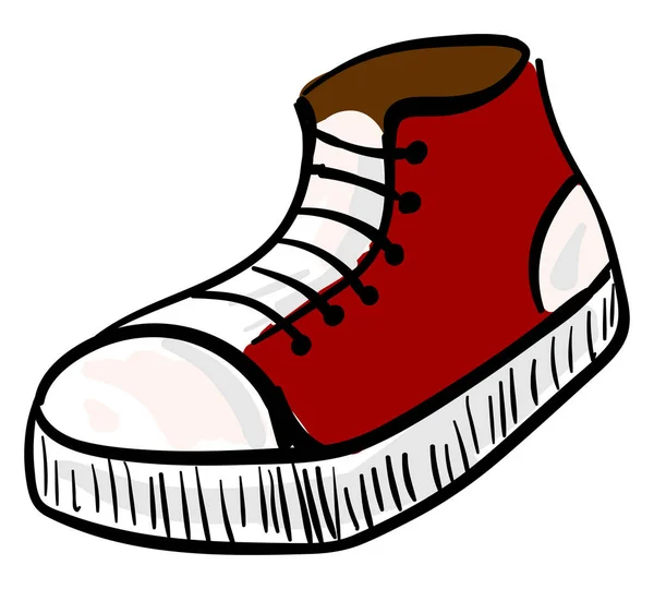 Tênis vermelho, ilustração, vetor sobre fundo branco — Vetor de Stock