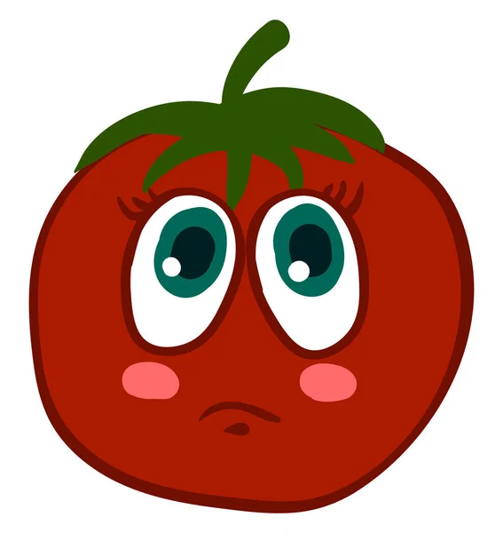 Tomate triste, ilustración, vector sobre fondo blanco — Archivo Imágenes Vectoriales