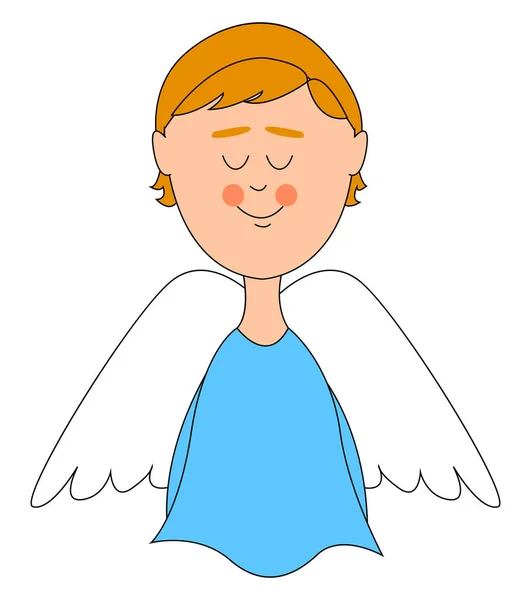 Angel with white wings, illustration, vector on white background — Stock Vector