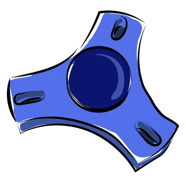Blauer Fidget Spinner, Illustration, Vektor auf weißem Hintergrund — Stockvektor