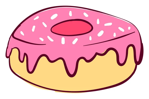 Rosado dulce donut, ilustración, vector sobre fondo blanco . — Archivo Imágenes Vectoriales