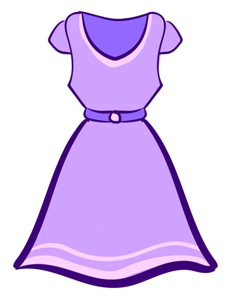 Vestido púrpura, ilustración, vector sobre fondo blanco. — Vector de stock