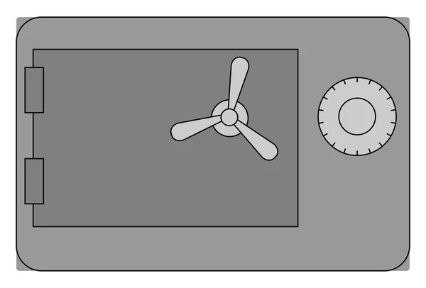 Silver safe, illustration, vector on white background — Stock Vector