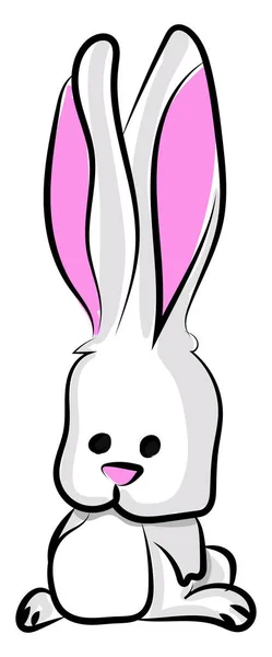 Petit lapin mignon, illustration, vecteur sur fond blanc . — Image vectorielle