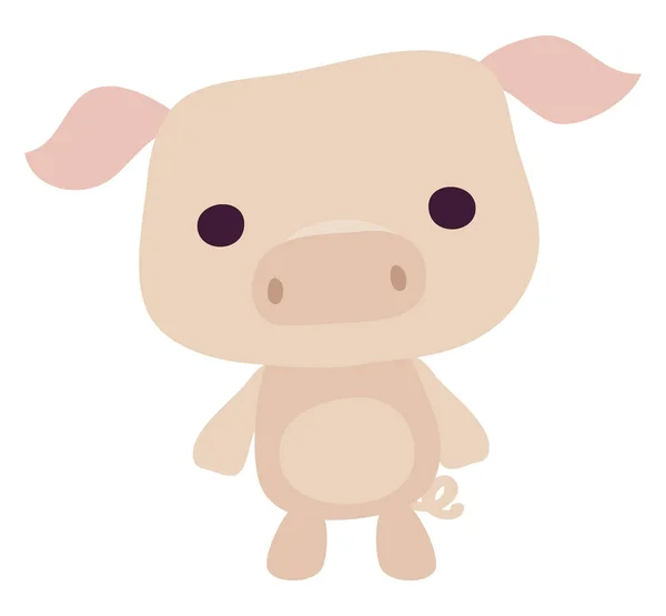 Cochon mignon, illustration, vecteur sur fond blanc — Image vectorielle