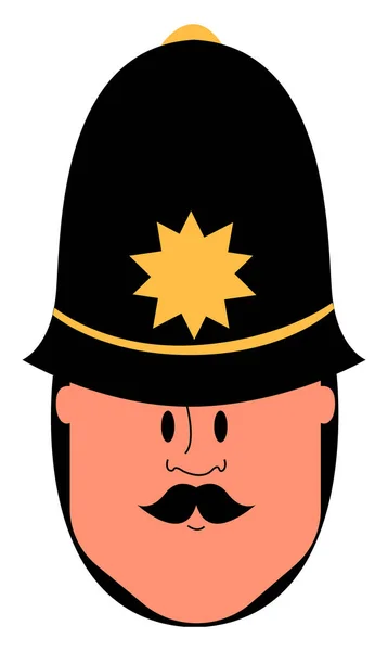 Policier britannique, illustration, vecteur sur fond blanc . — Image vectorielle