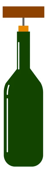 Fles wijn, illustratie, vector op witte achtergrond — Stockvector