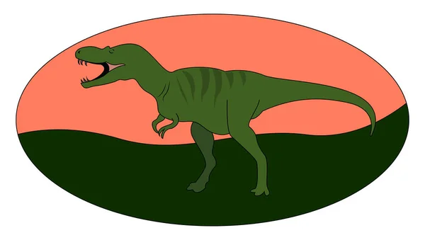 Groene Albertosaurus, illustratie, vector op witte achtergrond. — Stockvector